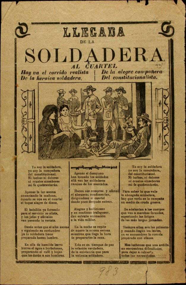 Corrido de la llegada de la soldadera al cuartel