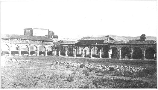 Corridors of patio before restoration San Juan Capistrano