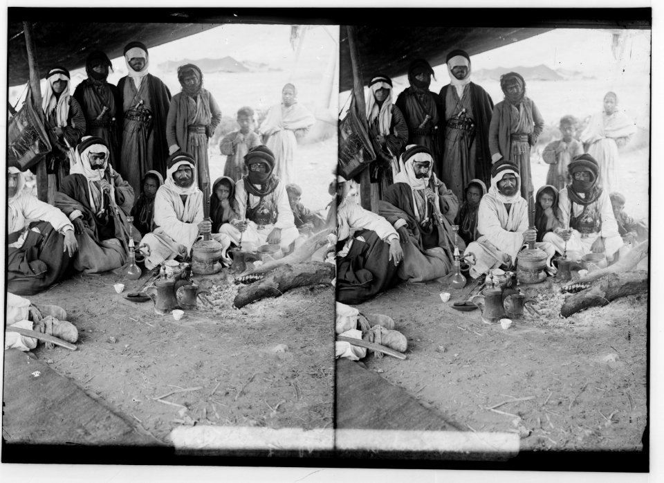 Costumes, characters, etc. Bedouins preparing coffee in their tent LOC matpc.01315