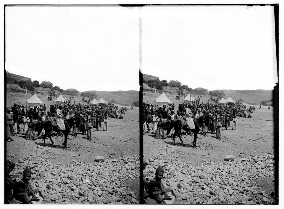 Costumes, characters, etc. Crowds at wedding watching races LOC matpc.01296