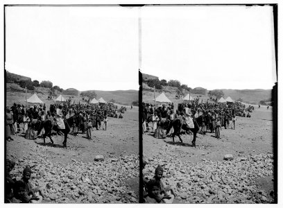 Costumes, characters, etc. Crowds at wedding watching races LOC matpc.01296
