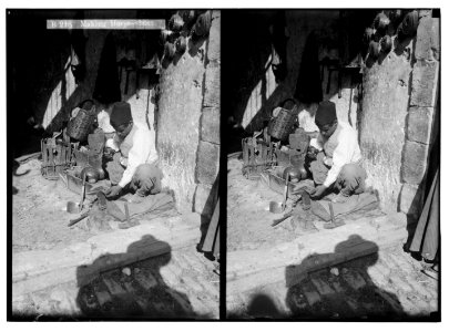 Costumes, characters, etc. Making horse-shoes LOC matpc.05617