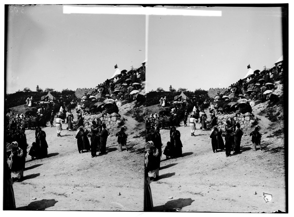 Costumes, characters, etc. Women at Neby Mousa (i.e., Nebi Musa) procession LOC matpc.01217