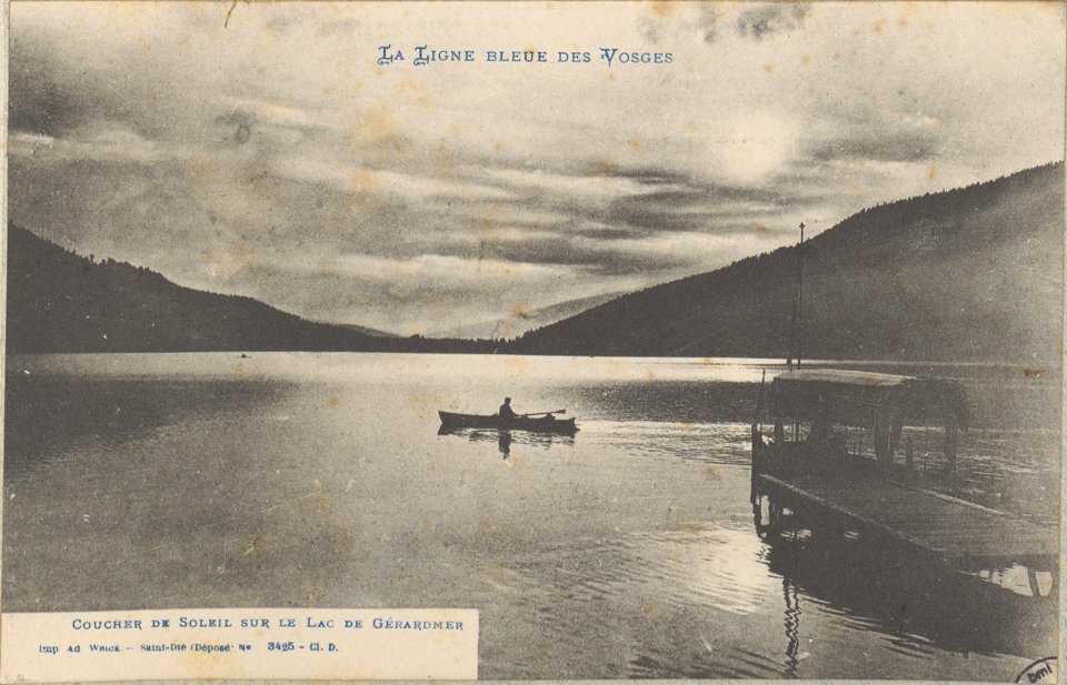 Coucher de Soleil sur le lac de Gérardmer CP 1947 PsurR