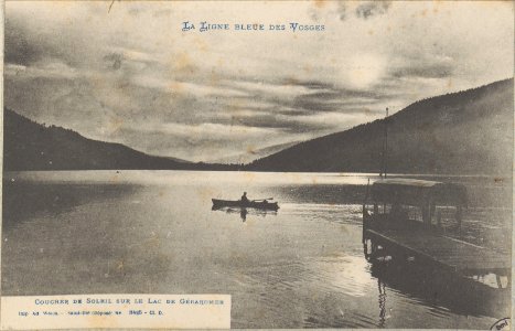 Coucher de Soleil sur le lac de Gérardmer CP 1947 PsurR
