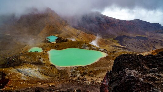 Volcanic eruption nature lake