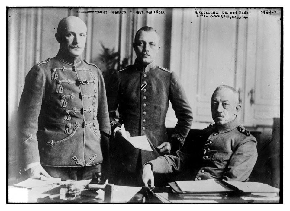 Count Harrach - Lt. Von Lobel - Excellenz Dr. Von Sandt, Civil Governor Belgium LCCN2014698928