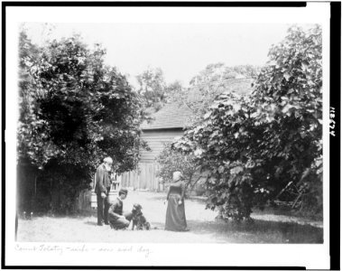 Count Tolstoy, wife, son, and dog LCCN95502975
