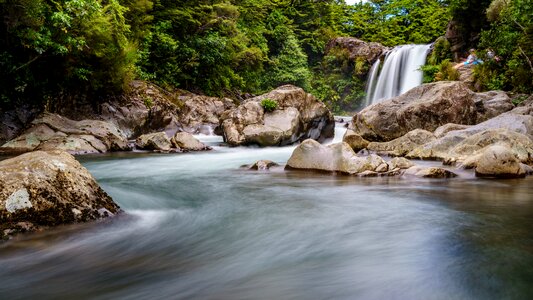 River rock waterfall photo