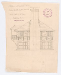 Country residence (Idle Hour) for William K. and Alva Vanderbilt, Oakdale, Long Island, New York). (Kitchen and servants' rooms addition). (Elevation) - Richard M. Hunt, architect, New LCCN2010647867