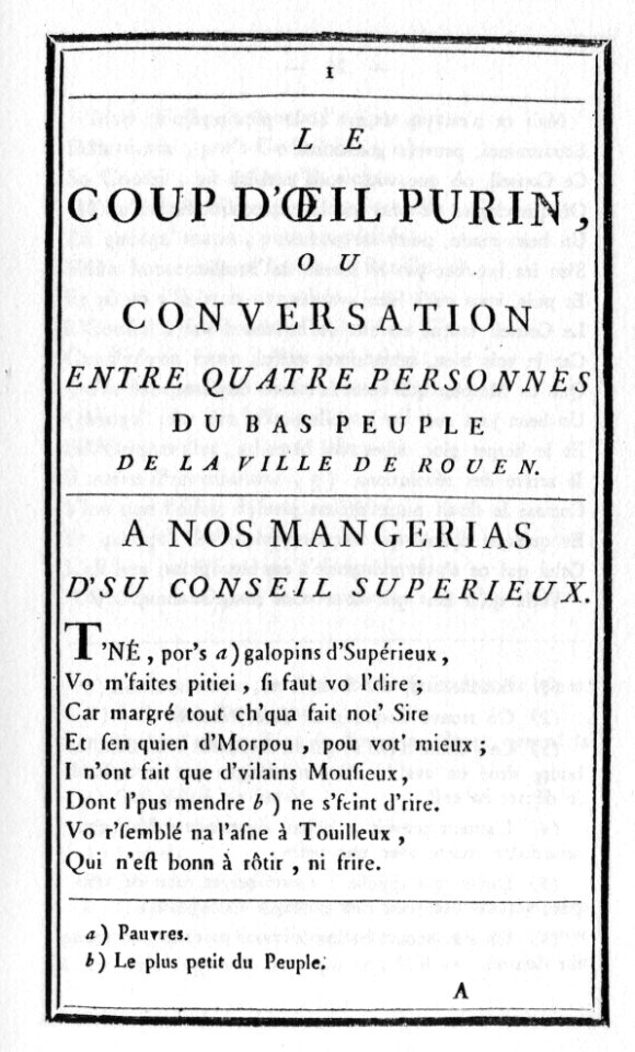 Coup d'oeil purin 1773