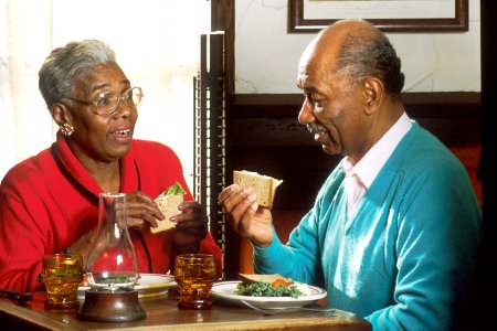 Couple eating lunch photo