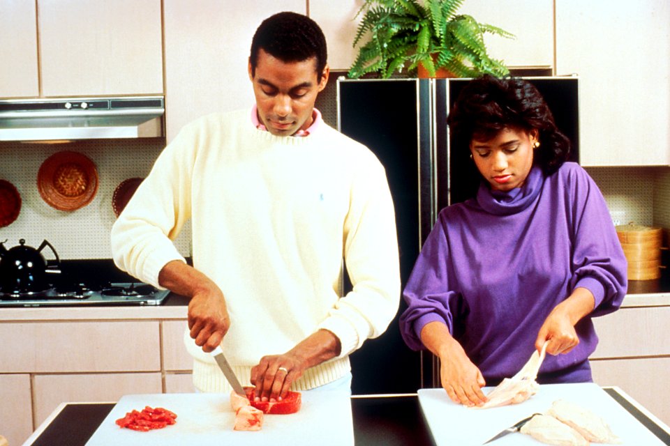Couple preparing a meal