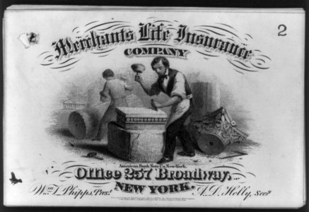 Coupon made for Merchants Life Insurance Co. of New York City LCCN2002710149