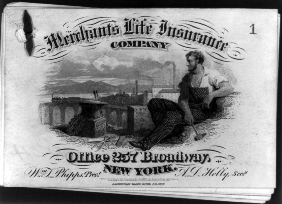 Coupon made for Merchants Life Insurance Co. of New York City LCCN2002710148