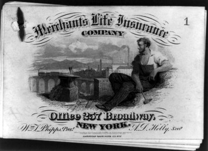 Coupon made for Merchants Life Insurance Co. of New York City LCCN2002710148