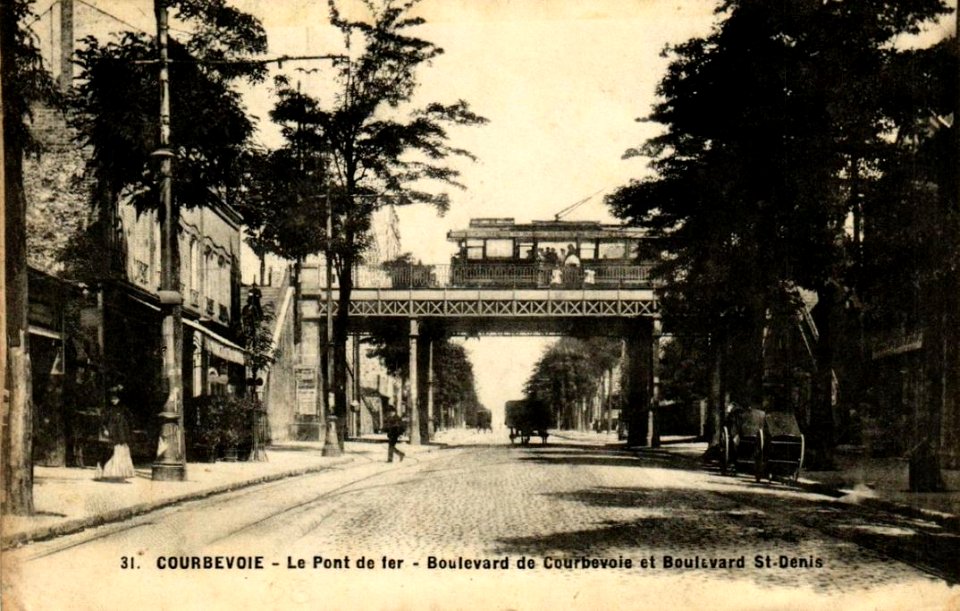 Courbevoie.Boulevard de Courbevoie.Boulevard Saint-Denis.Pont de fer