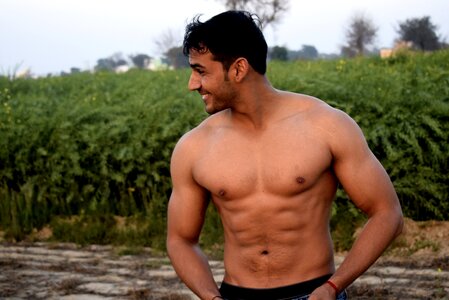 Outdoors athlete shirtless
