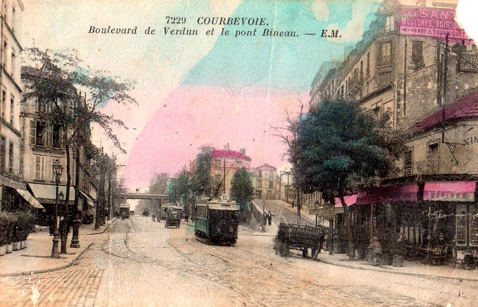 Courbevoie.Boulevard de Verdun.Pont Bineau
