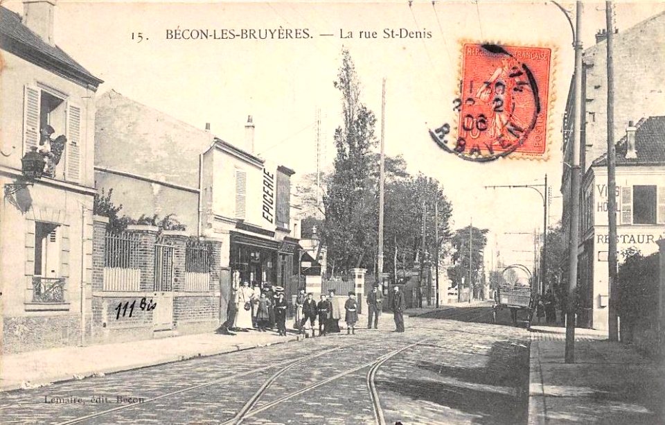 Courbevoie.Becon-les-Bruyeres.Rue Saint-Denis.1906.Boulevard Saint-Denis, angle rue Carpeaux
