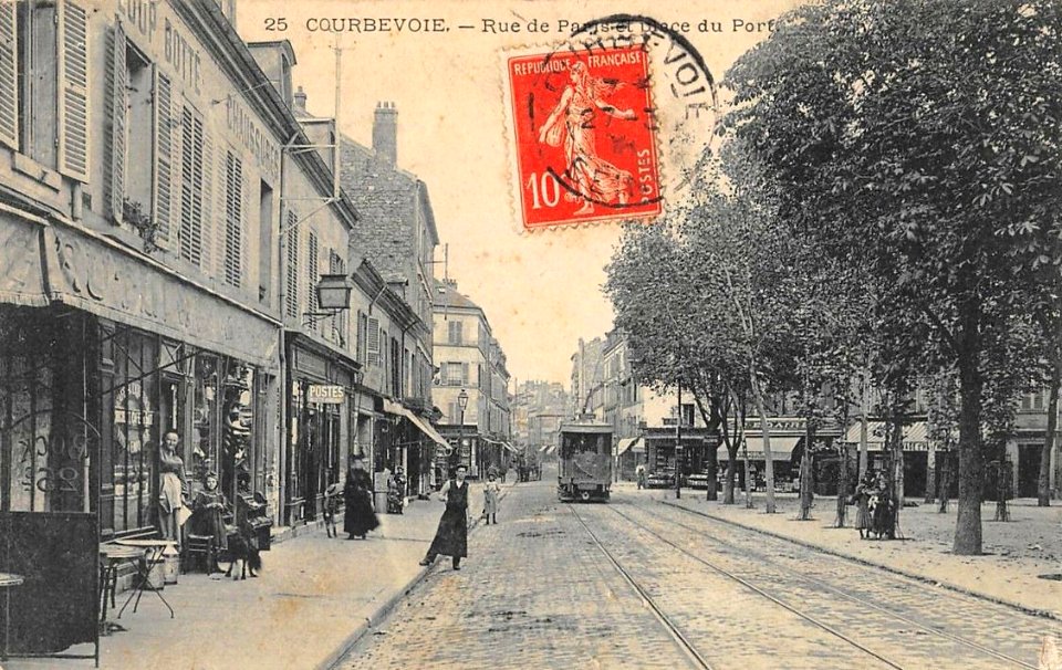 Courbevoie.Rue de Paris.Place du Port