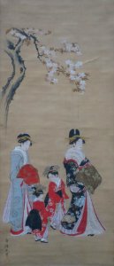 Courtesans and Their Attendants on an Excursion by Tori Kiyomoto II
