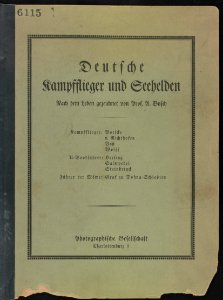 Cover of portfolio- Deutsche Kampfflieger und Seehelden nach dem Leben gezeichnet von A. Busch LCCN2016647811