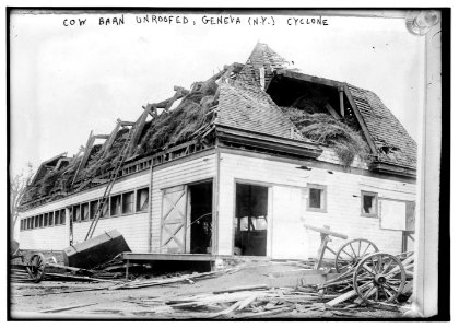 Cow barn unroofed, Geneva, N.Y., Cyclone LCCN2014690682