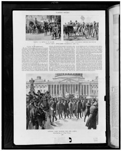 Coxey's Army approaching Washington, April 30th - - Hencke ; Davis. General Coxey escorted from the Capitol - from sketches by T. Dart LCCN91483119