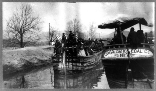 Coxey's Army on the canal-Second barge belongs to the Consolidation Coal Company LCCN96503307
