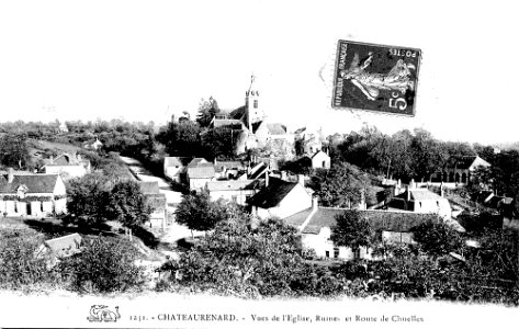 CP Château-Renard vue église et ruines photo