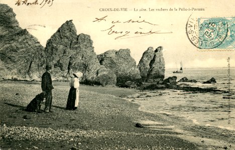 CPA Boutain rochers Pelle-a-Porteau