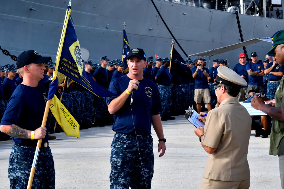 CPO Selectees Show Chief Pride during CPO Pride Day Drill Competition 160909-N-IU636-130