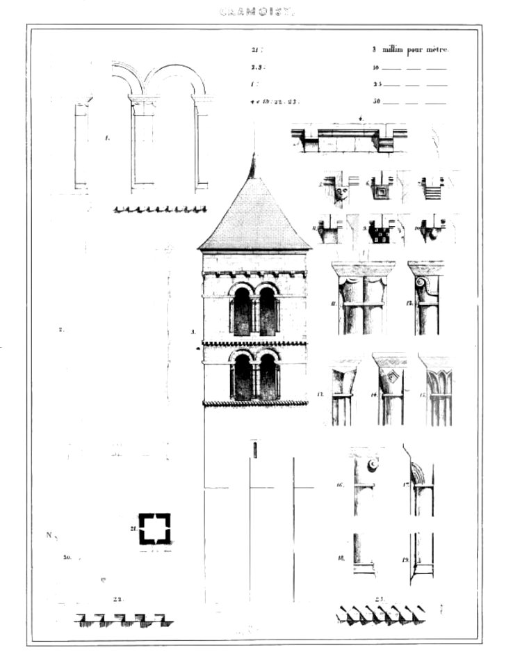 Cramoisy (60), église Saint-Martin, dessins par E. Woillez