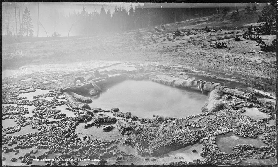Crater of Rustic Geyser, Heart Lake basin. Yellowstone National Park. - NARA - 517218