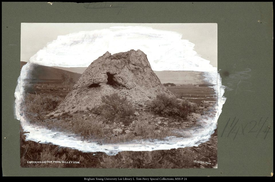 Crater of a dry pot, Provo Valley, Utah. C.R. Savage, Photo.
