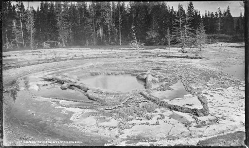 Crater of the Rustic Geyser, Heart Lake basin. Yellowstone National Park. - NARA - 517219