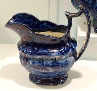 Creamer or pitcher, Enoch Wood & Sons, England, c. 1820-1840, porcelain with blue and white transfer pattern - Krannert Art Museum, UIUC - DSC06586 photo
