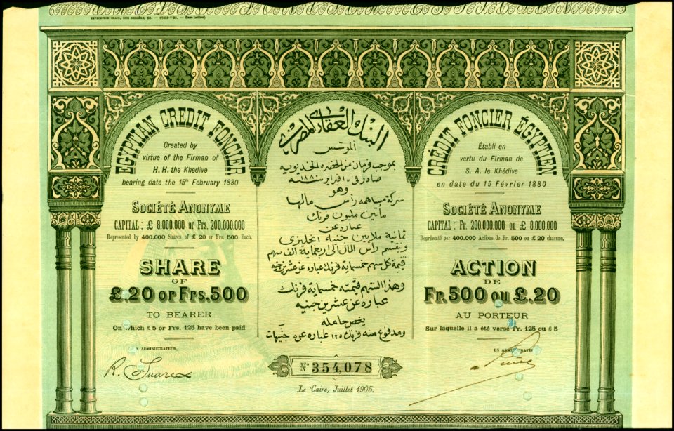 Credit Foncier Egyptien 1880