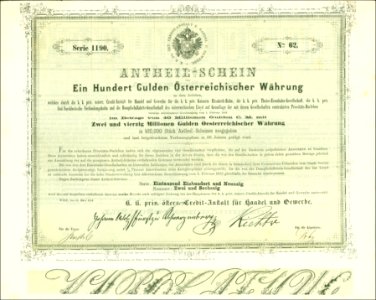 Credit-Anstalt für Handel und Gewerbe 1858