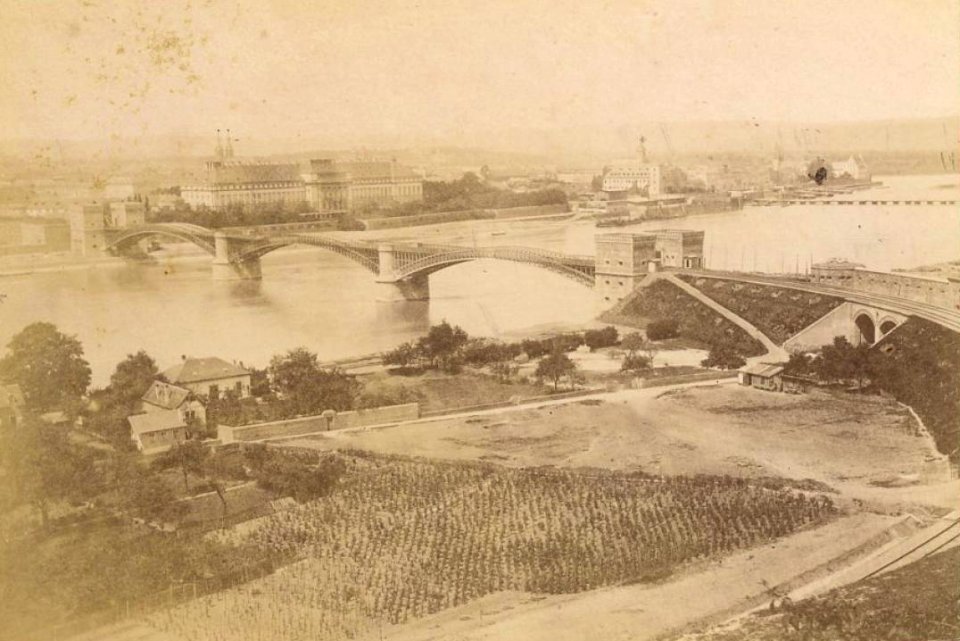 Creifelds, Theodor - Koblenz, Pfaffendorfer Brücke, um 1870