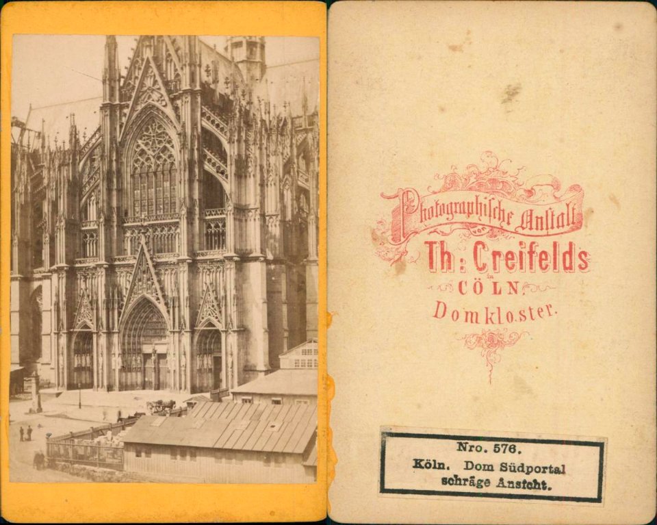 Creifelds, Theodor - Kölner Dom, Südportal und Dombauhütte, um 1875 (uncropped)