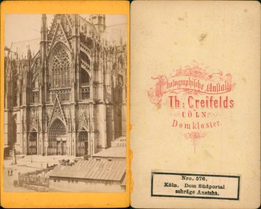 Creifelds, Theodor - Kölner Dom, Südportal und Dombauhütte, um 1875 (uncropped)