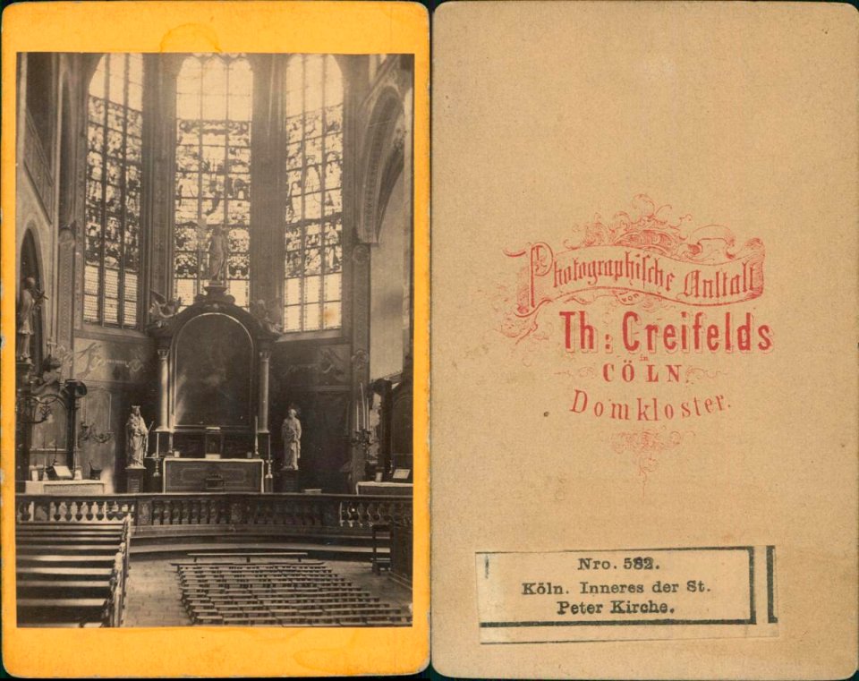 Creifelds, Theodor - Köln, St. Peter, Innenraum mit Kreuzigung Petri, um 1875 (uncropped)