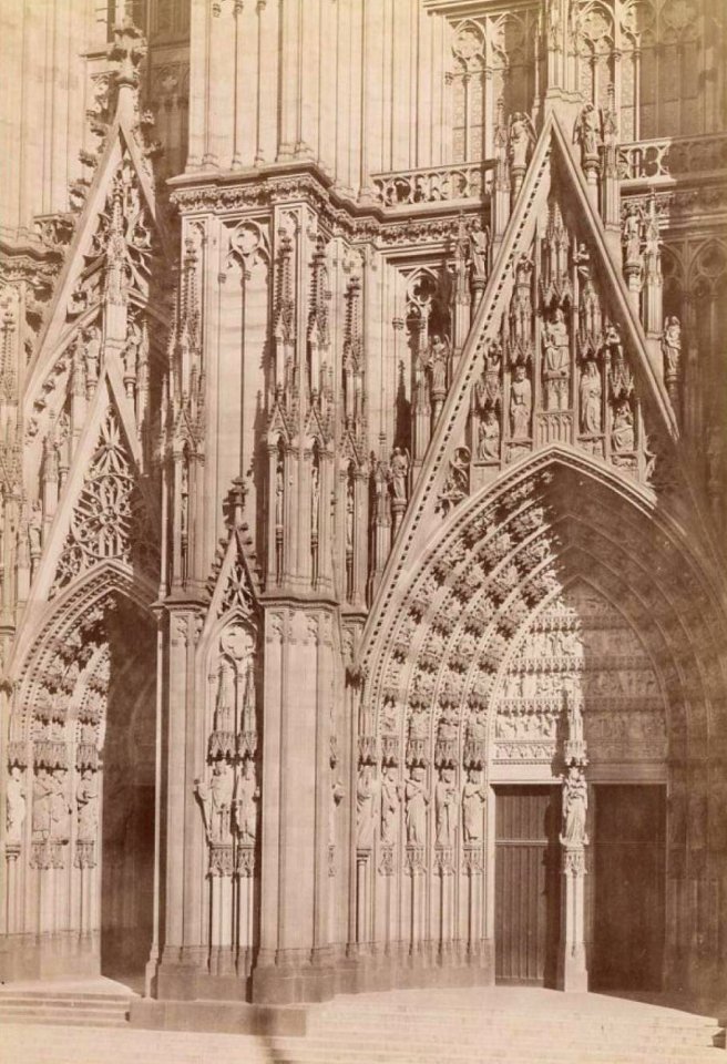 Creifelds, Theodor - Kölner Dom, Südportal, mitte und links, um 1870