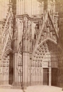 Creifelds, Theodor - Kölner Dom, Südportal, mitte und links, um 1870