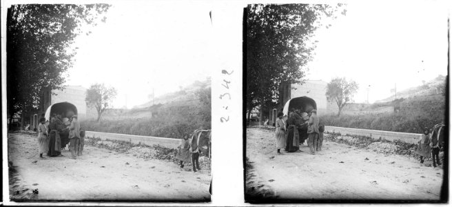 Creuant la carretera amb carro