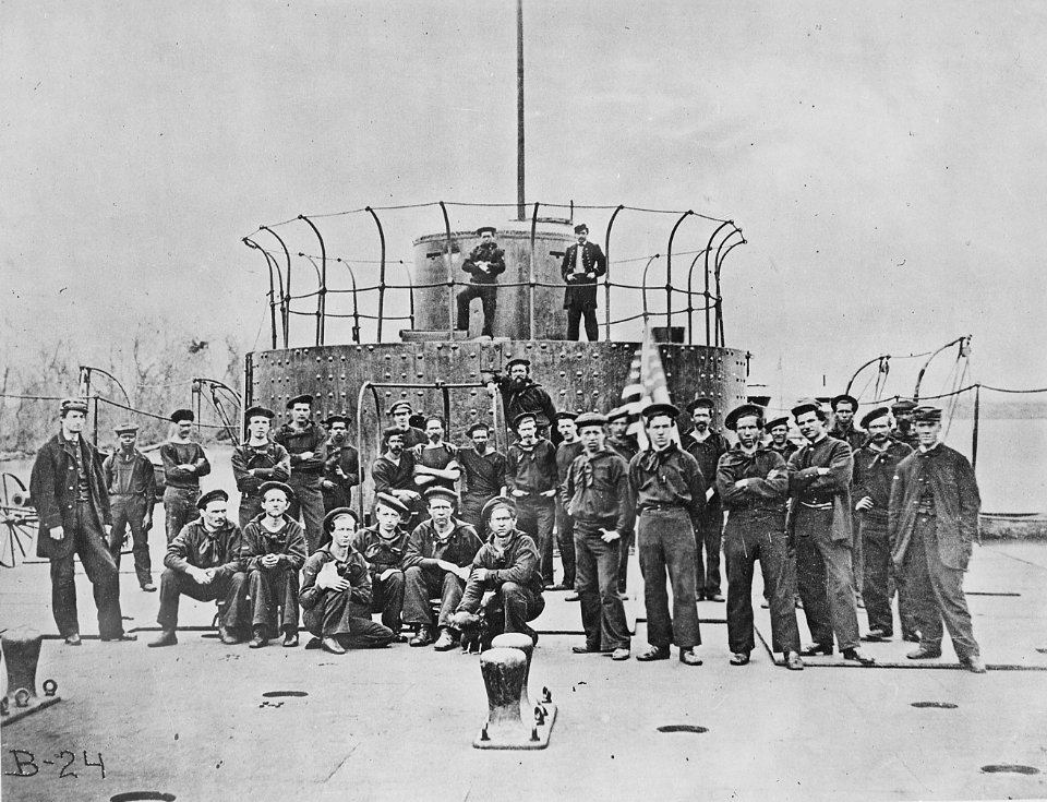 Crew of Monitor on James River, Virginia - NARA - 524442 (cropped)