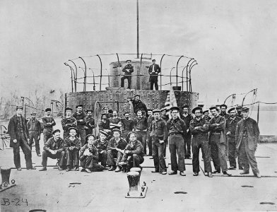 Crew of Monitor on James River, Virginia - NARA - 524442 (cropped)