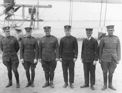Crew of NC-1 in front of their Plane at Rockaway Beach, New York photo
